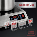 Portable Induction Cooktop 208-240V 3200W NSF Certified Commercial Range Countertop Burner Pro Chef Professional Hot Plate High Power 18/10 Stainless Steel Housing Schott Glass-4