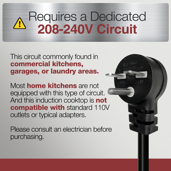 Portable Induction Cooktop 208-240V 3200W NSF Certified Commercial Range Countertop Burner Pro Chef Professional Hot Plate High Power 18/10 Stainless Steel Housing Schott Glass