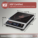 ChangBERT Professional Induction Cooktop, NSF Certified Countertop Burner, Large Coil for Even Heating, Precise Temperature Control, 10 Hours Timer, 1800W Powerful Hot Plate for Home & Commercial Use-3