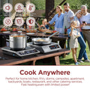 Induction Cooktop, Commercial Grade Portable Cooker, Large 8” Heating Coil, 18/10 Stainless Steel Countertop Burner with NSF Certified, 10 Hours Timer, Powerful 1800W Professional Hot Plate-4