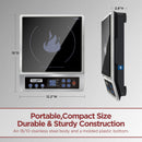 Portable Induction Cooktop, NSF Certified Pro Induction Hot Plate, Powerful 1800W with Large 8" Heating Coil, 18/10 Stainless Steel, 18 Temp Settings Commercial Grade Countertop Burner-6